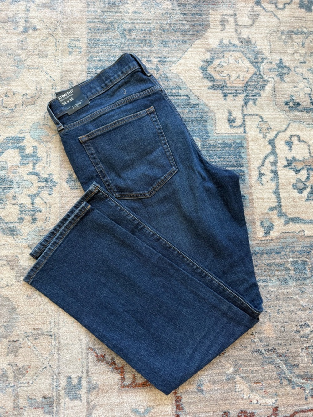 J. Crew Men's Straight Jeans - Dark Blue Denim